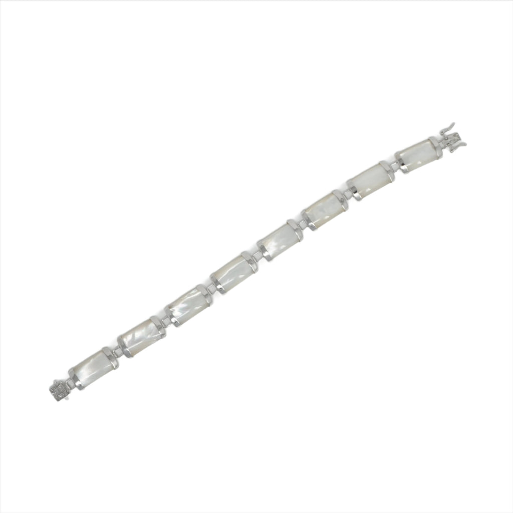Sterling Silver Jade 8 Segment Bracelet