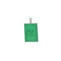 Sterling Silver Rectangular Jade Ohm Pendant