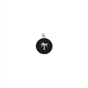 Sterling Silver Black Onyx Palm Tree Pendant