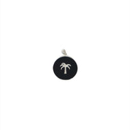 Sterling Silver Black Onyx Palm Tree Pendant