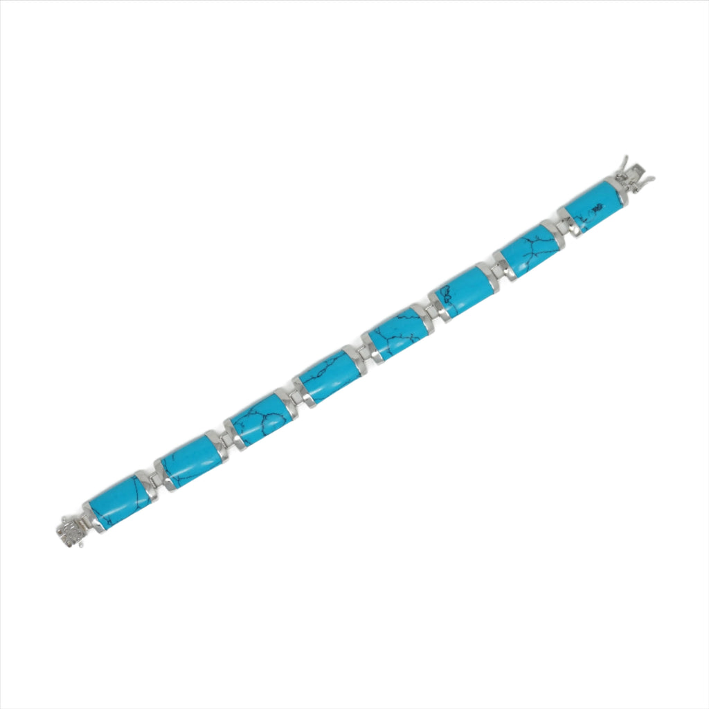 Sterling Silver Jade 8 Segment Bracelet