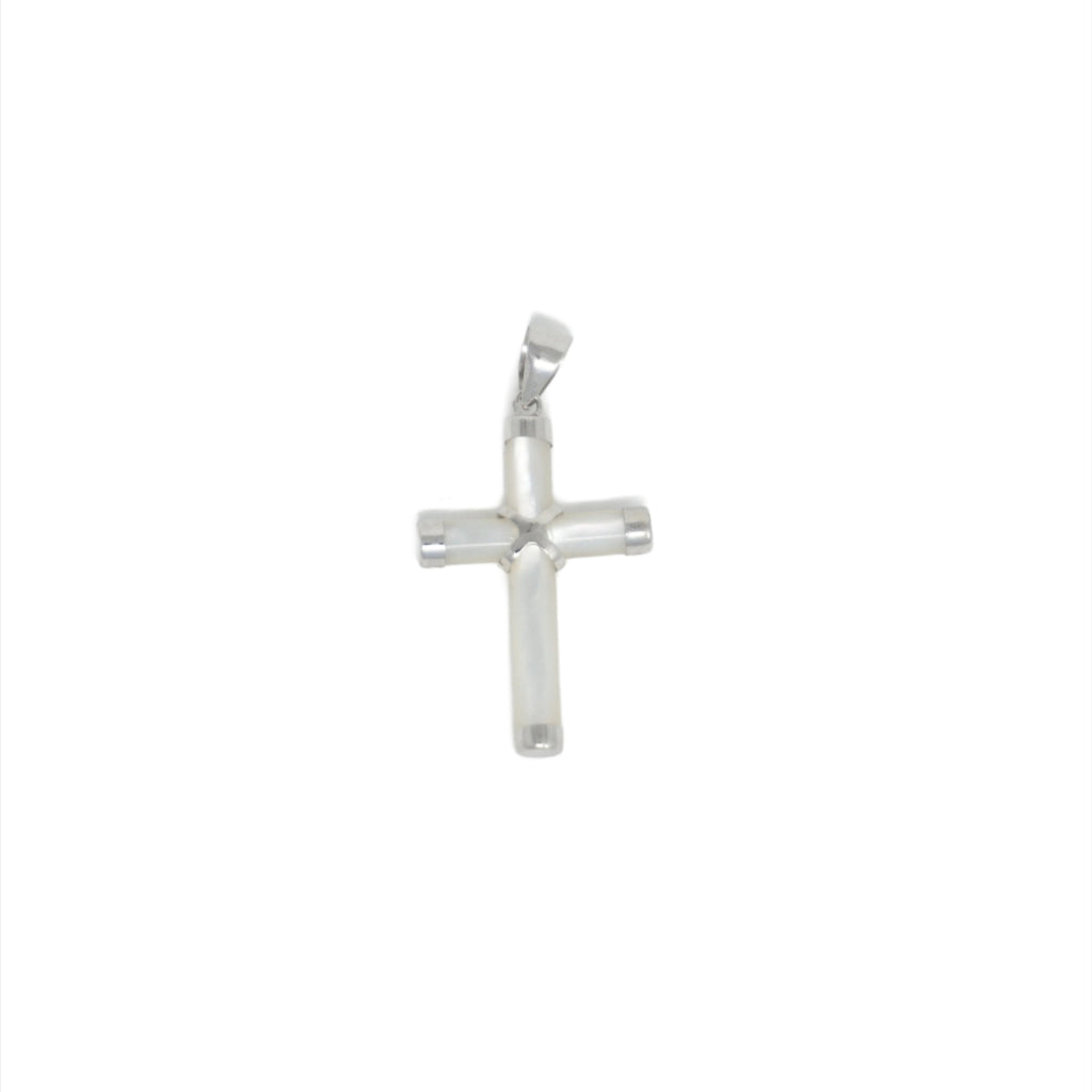 Sterling Silver Jade Cross Pendant (Small)