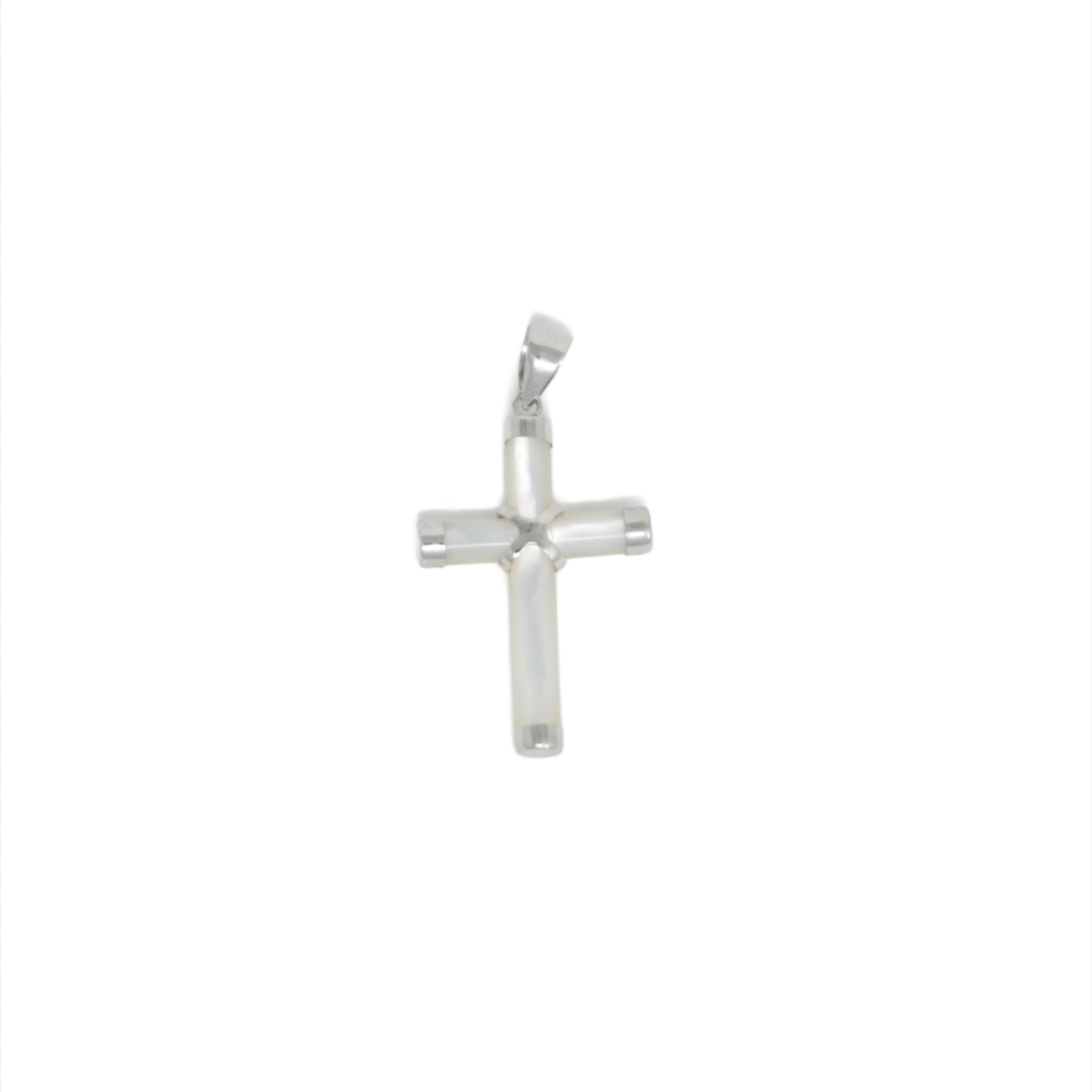 Sterling Silver Jade Cross Pendant (Small)