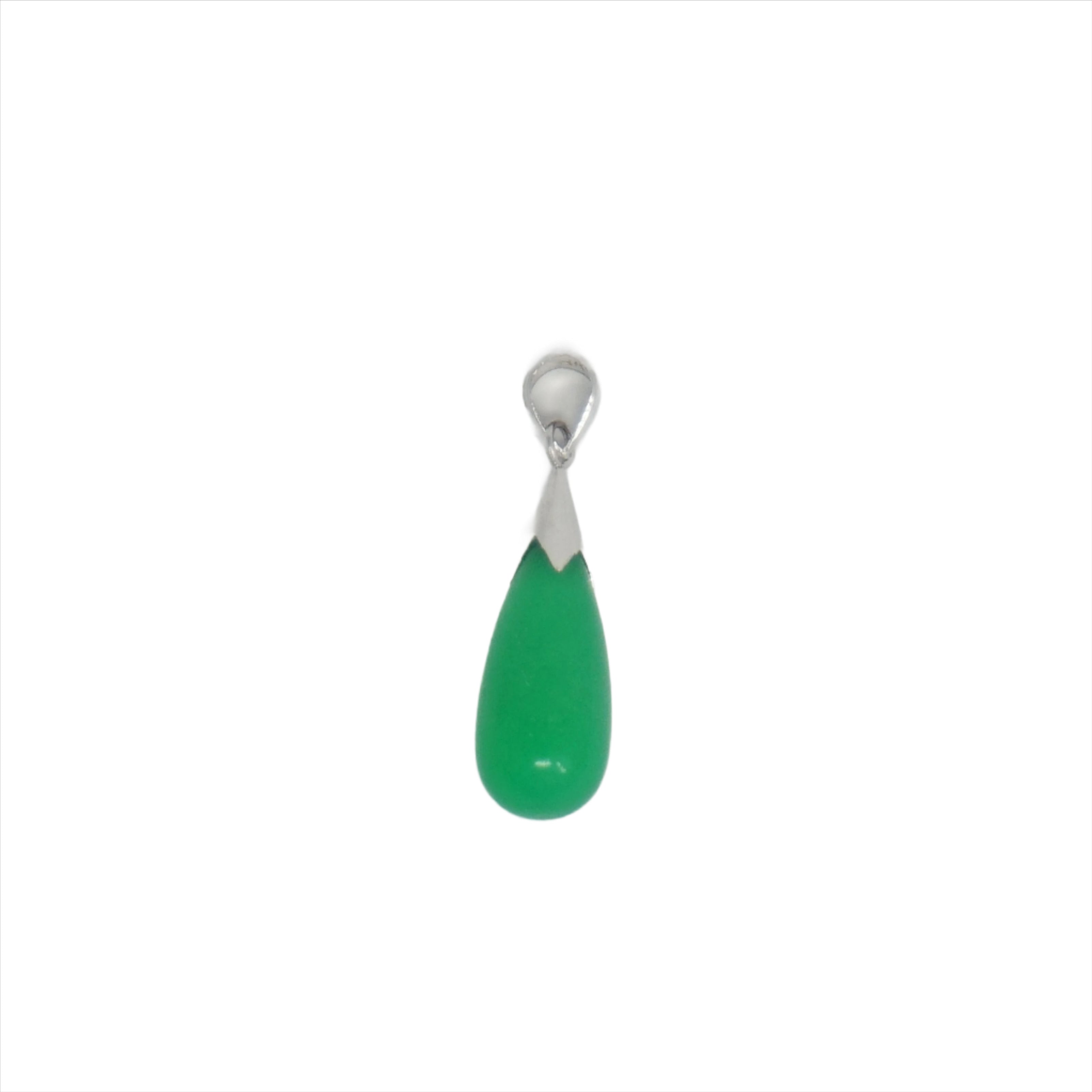 Sterling Silver Jade Teardrop Pendant