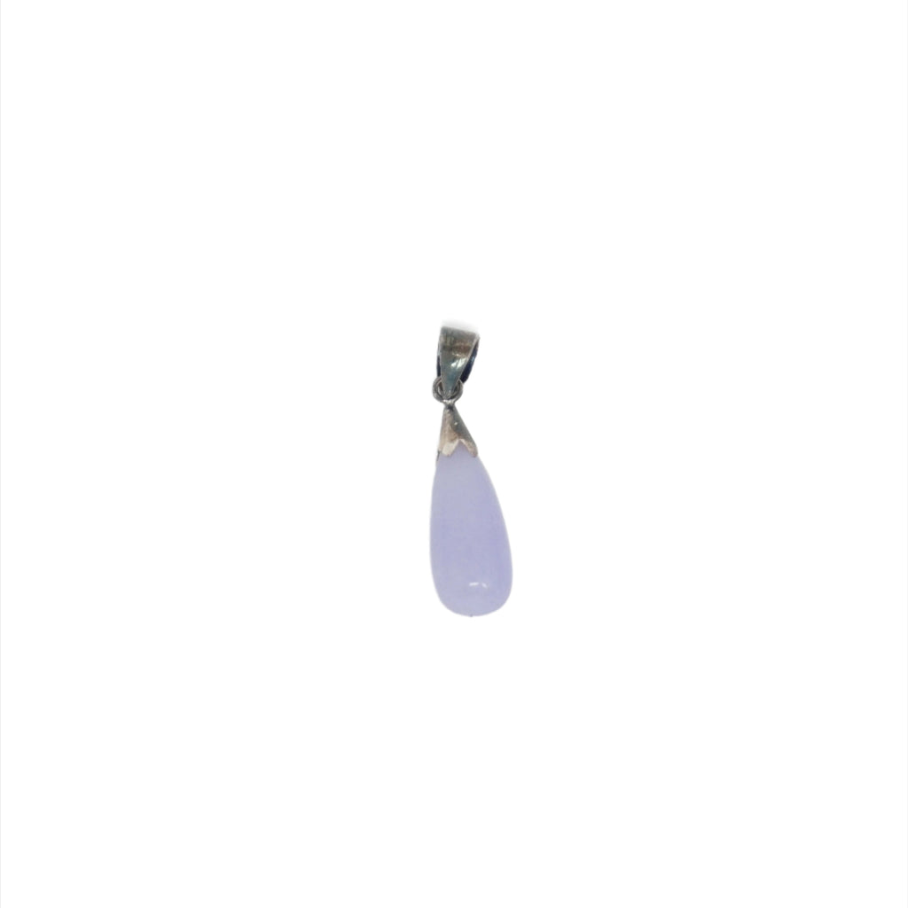 Sterling Silver Jade Teardrop Pendant