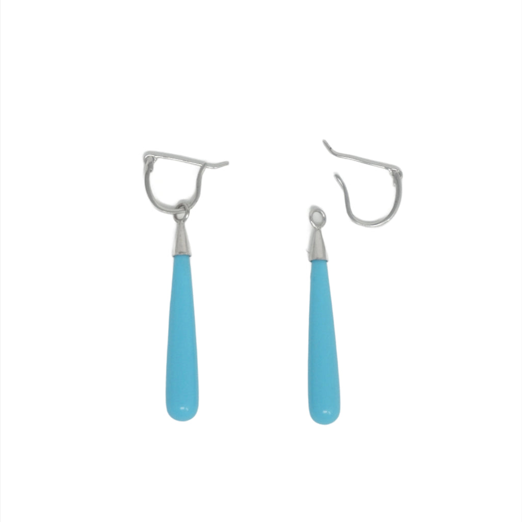 Sterling Silver Long Jade Teardrop Earrings