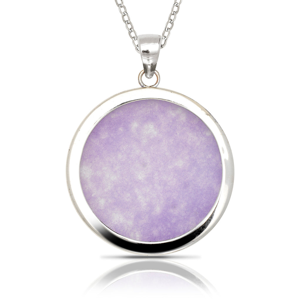Sterling Silver Jade Circle Bordered Pendant