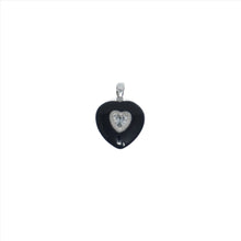 Load image into Gallery viewer, Sterling Silver Heart-Shaped Pendant With Center Diamond
