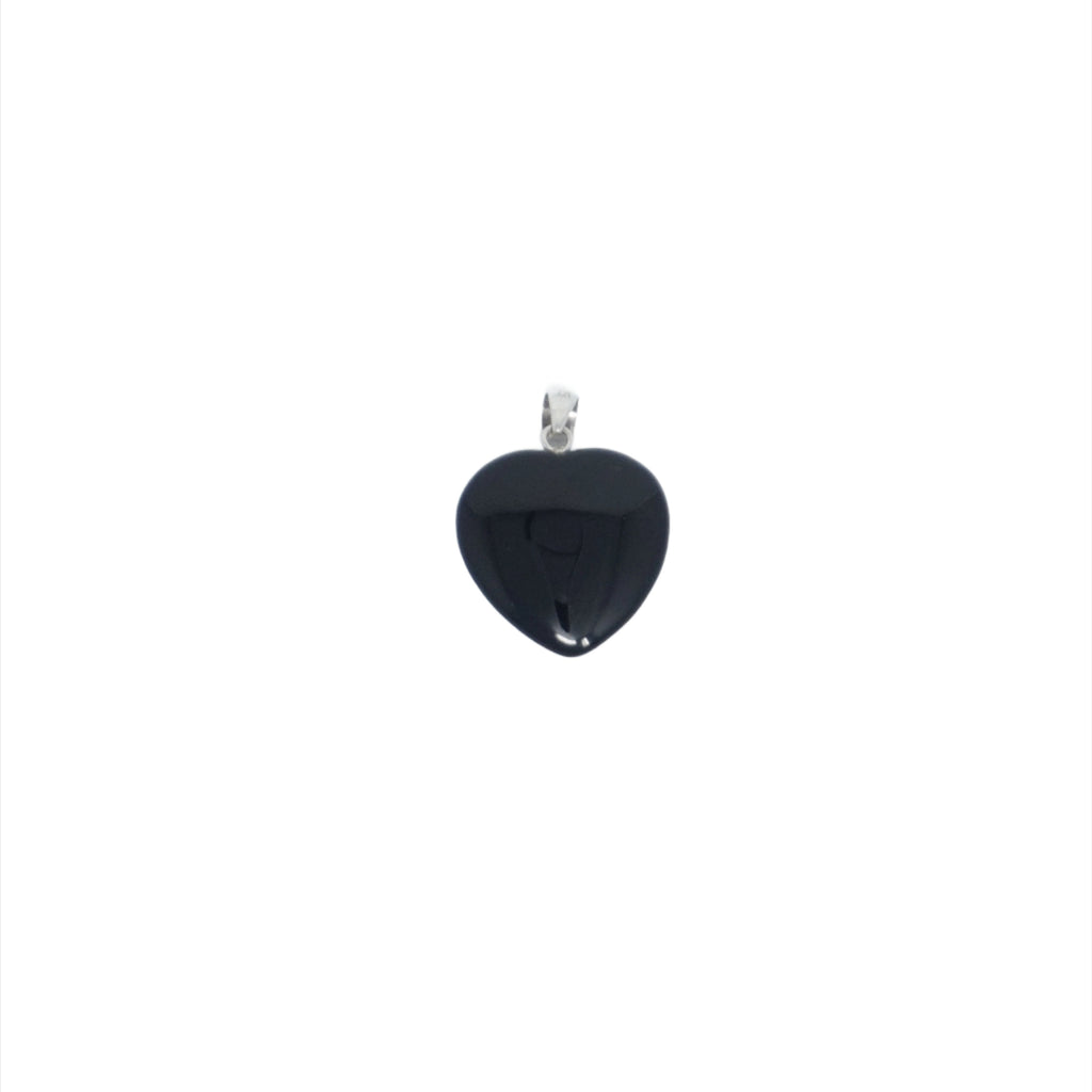 Sterling Silver Jade Heart-Shaped Pendant With Center Diamond