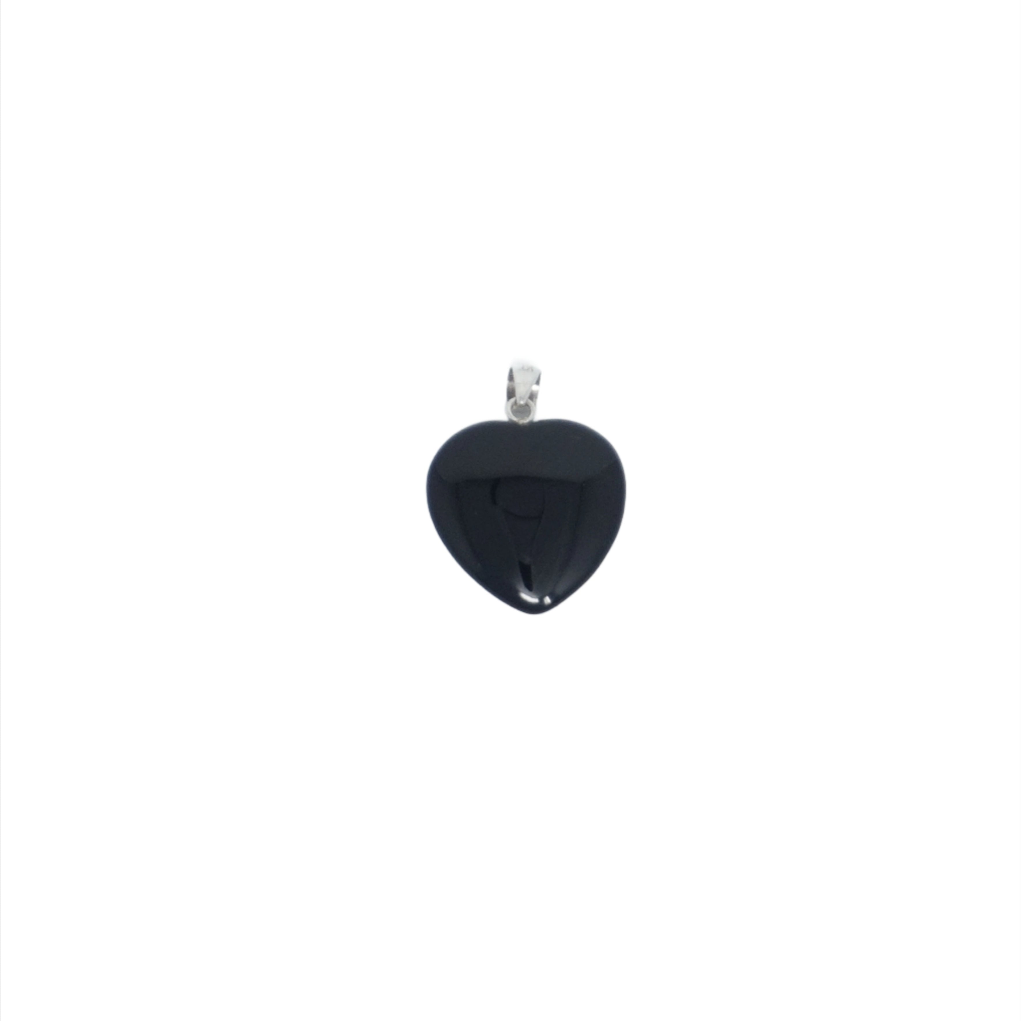 Sterling Silver Jade Heart-Shaped Pendant With Center Diamond