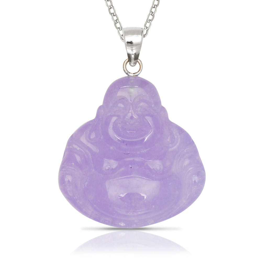 Sterling Silver Small Jade Buddha Pendant (No Prongs)
