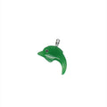 Sterling Silver Plain Jade Dolphin Pendant