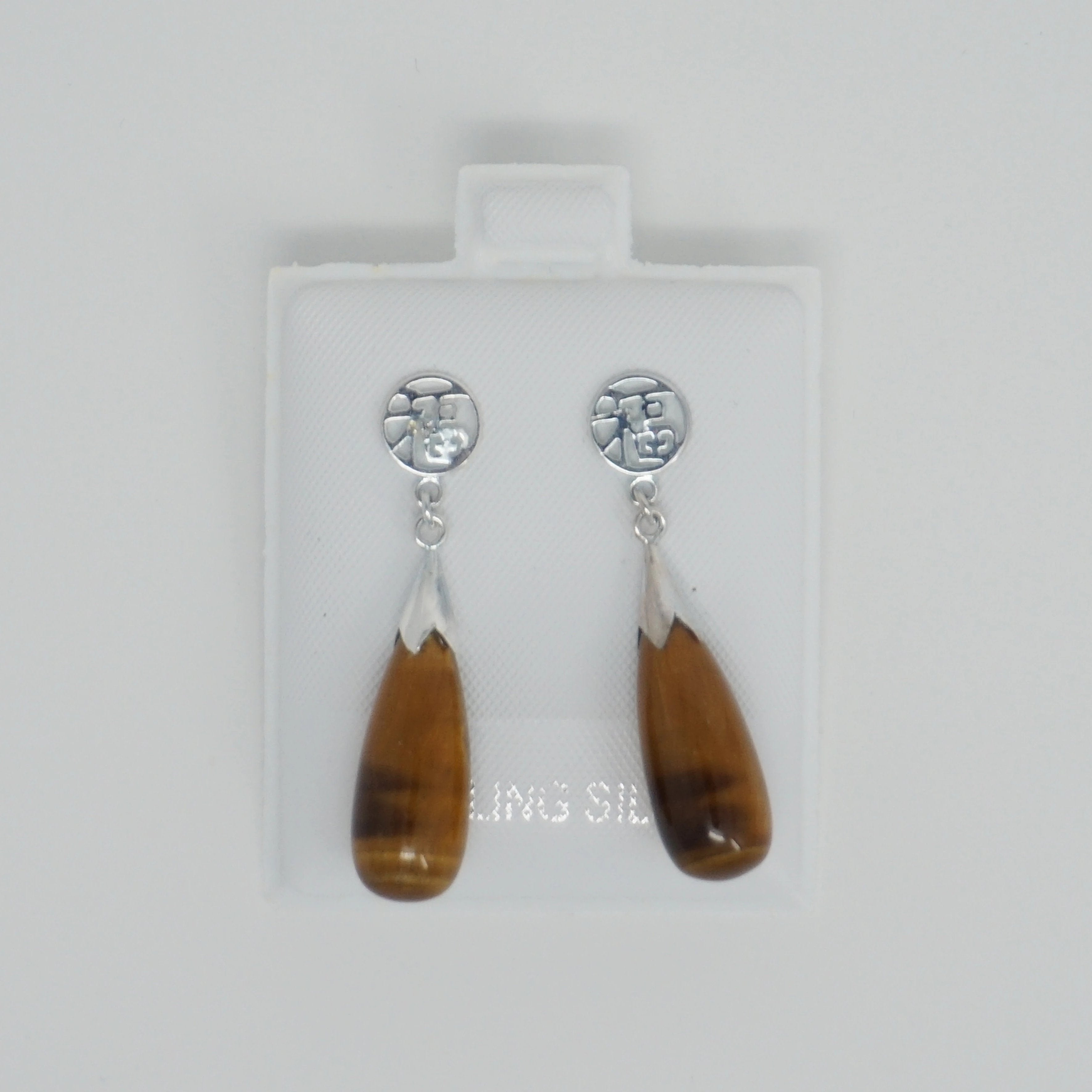 Sterling Silver Jade Teardrop Earrings